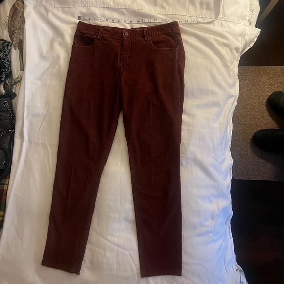 CARVE Designs Title Nine T9 Dogtown Corduroy Pants 8 Brick Raw Hem - Picture 1 of 3